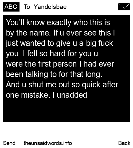 unsent message to Yandelsbae