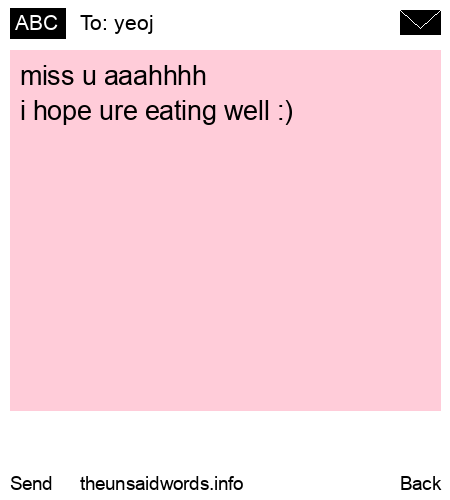 unsent message to yeoj