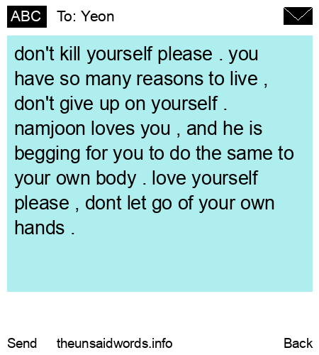 unsent message to Yeon