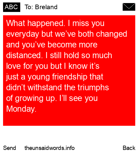 unsent message to Breland