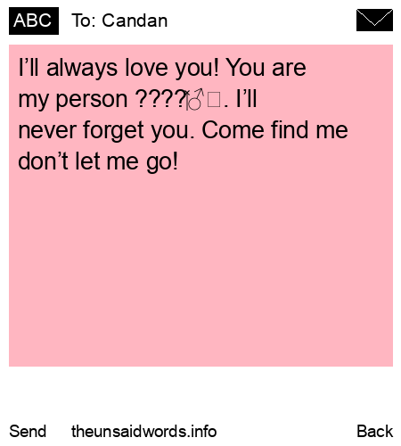 unsent message to Candan 