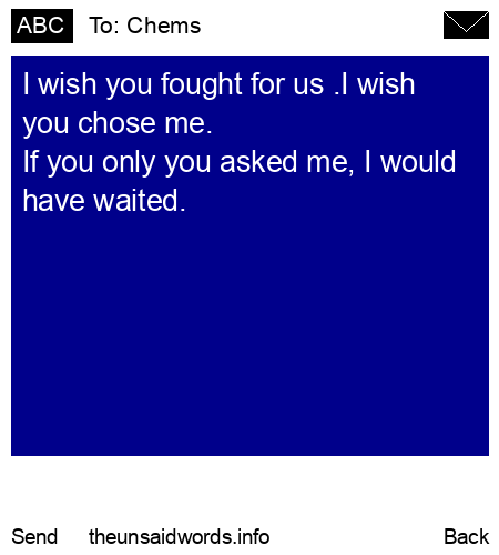 unsent message to Chems