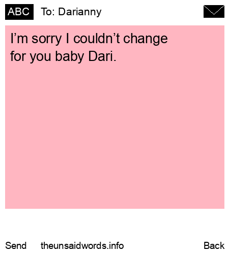 unsent message to Darianny