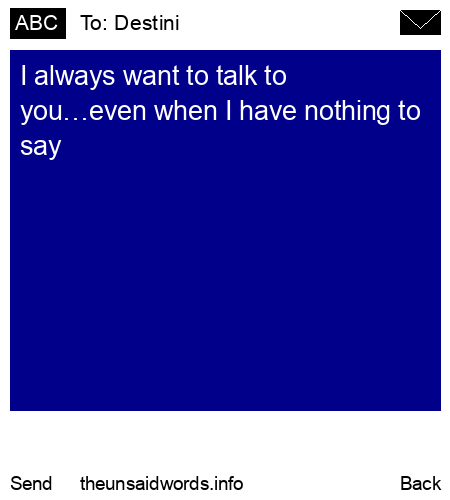 unsent message to Destini
