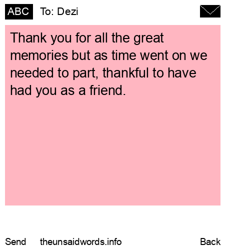 unsent message to Dezi