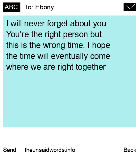 unsent message to Ebony