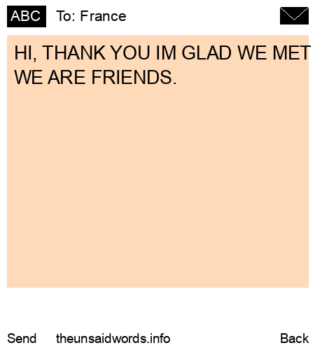unsent message to France