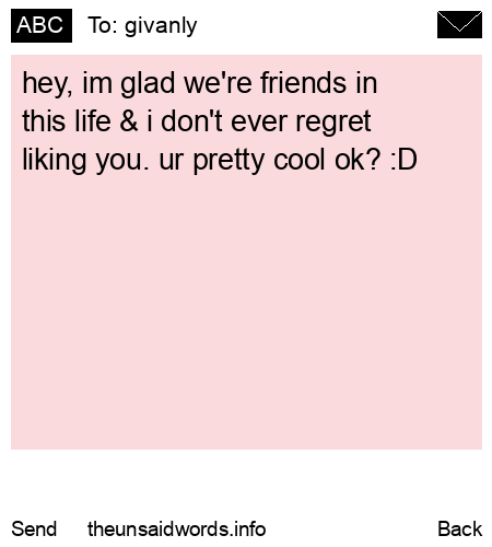 unsent message to givanly
