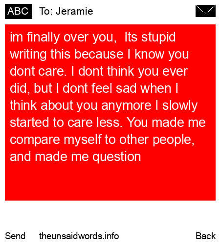 unsent message to Jeramie