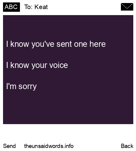 unsent message to Keat