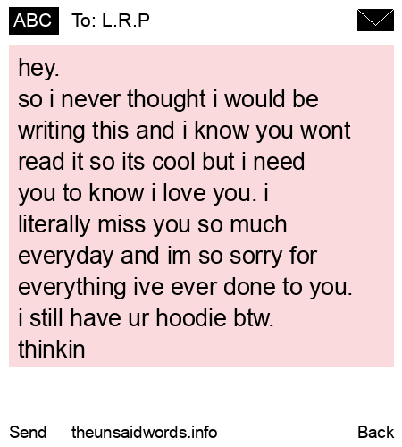 unsent message to L.R.P