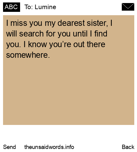 unsent message to Lumine