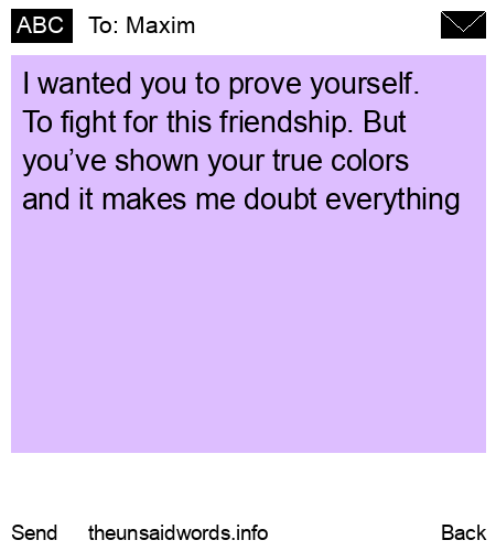unsent message to Maxim