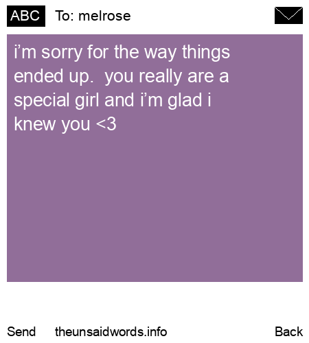 unsent message to melrose