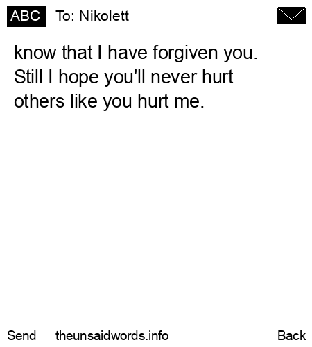 unsent message to Nikolett