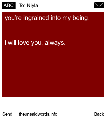 unsent message to Niyla