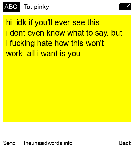 unsent message to pinky