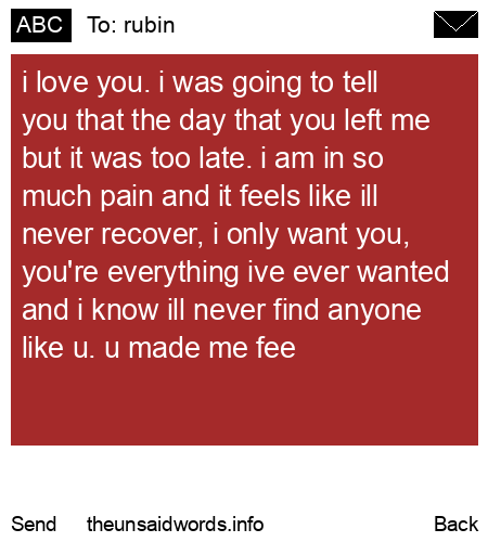 unsent message to rubin