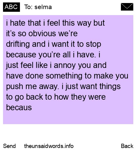 unsent message to selma