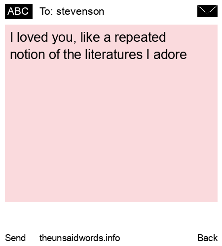 unsent message to stevenson