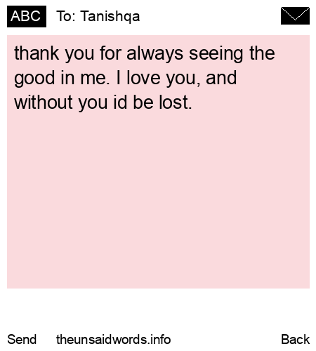 unsent message to Tanishqa
