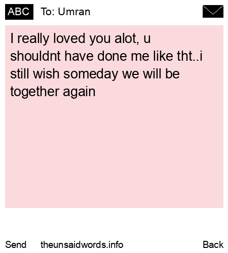 unsent message to Umran