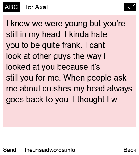 unsent message to Axal