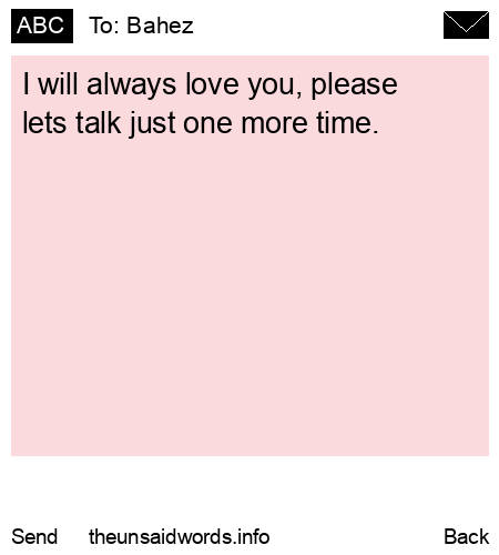 unsent message to Bahez