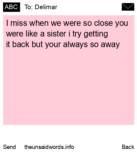 unsent message to Delimar