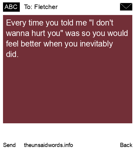 unsent message to Fletcher