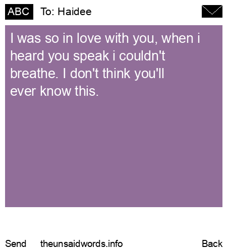 unsent message to Haidee