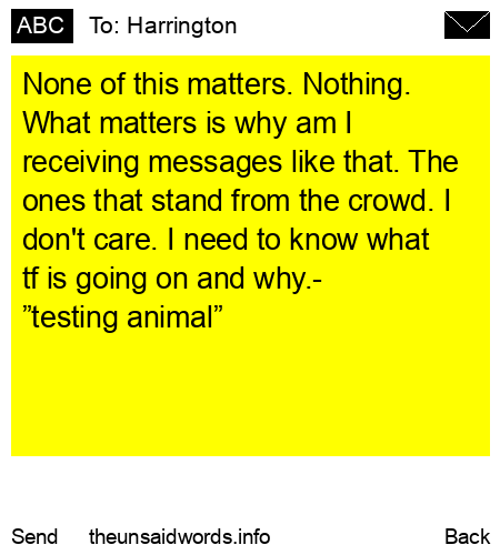 unsent message to Harrington