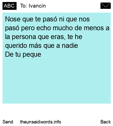unsent message to Ivancin