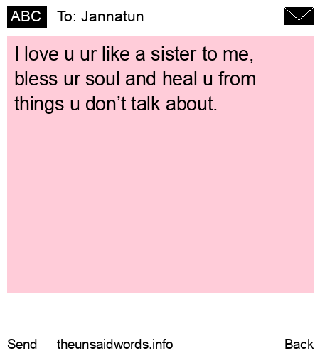 unsent message to Jannatun