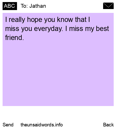 unsent message to Jathan 