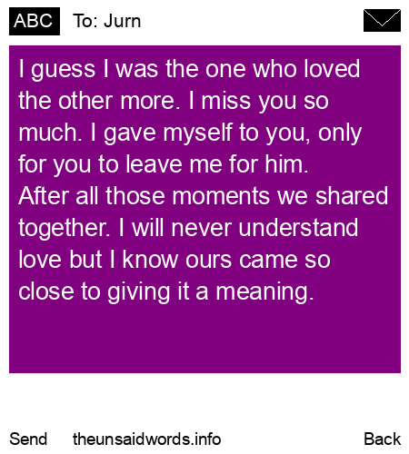unsent message to Jurn