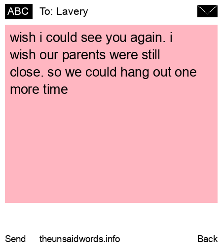 unsent message to Lavery 