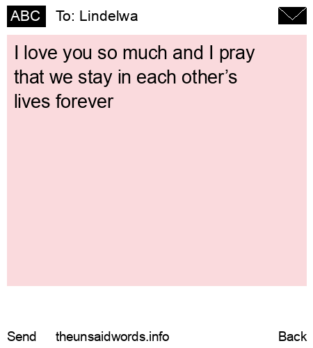 unsent message to Lindelwa 