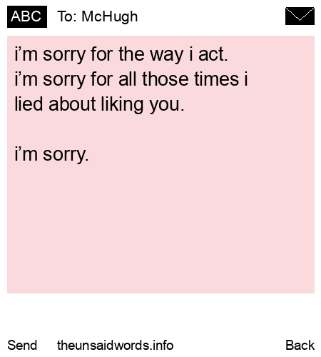 unsent message to McHugh
