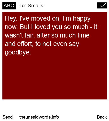 unsent message to Smalls