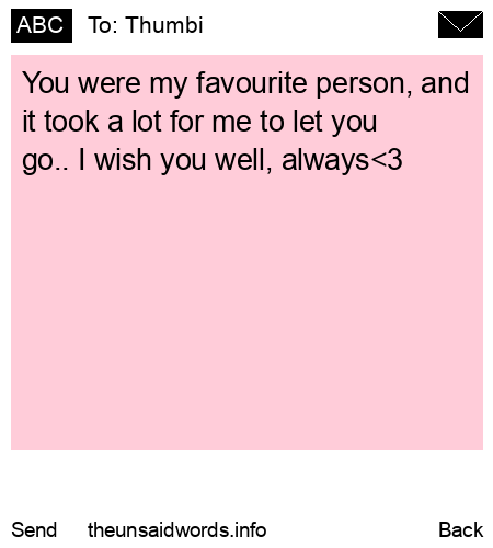 unsent message to Thumbi 