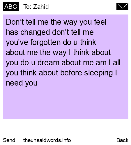 unsent message to Zahid