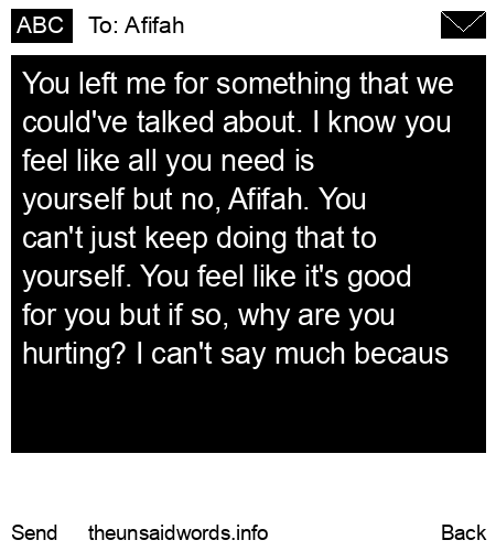 unsent message to Afifah