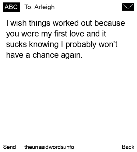 unsent message to Arleigh