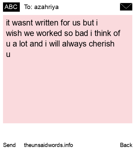unsent message to azahriya