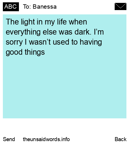 unsent message to Banessa
