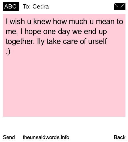 unsent message to Cedra