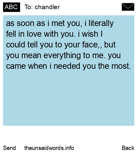 unsent message to chandler