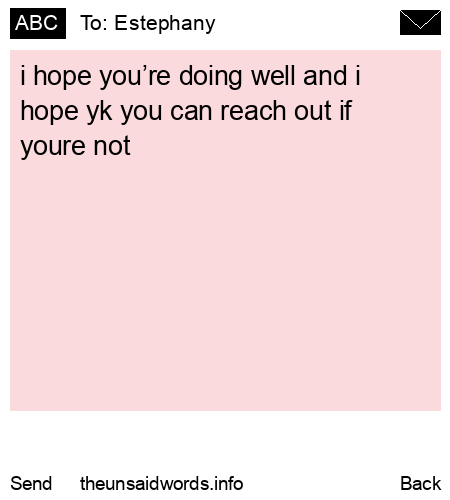 unsent message to Estephany