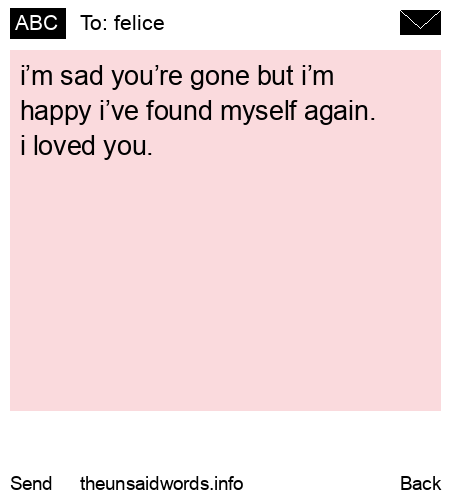 unsent message to felice